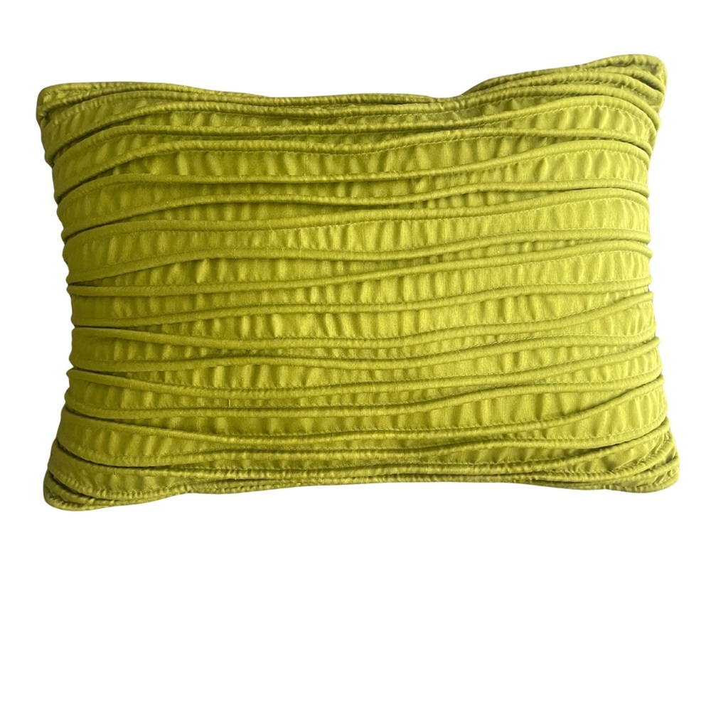 Lime Green Decorative Throw Pillow - 16”x11” - Rectangular Shape